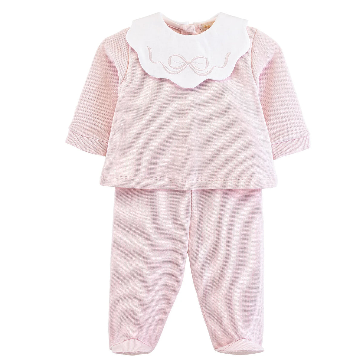 BCC Pretty Bows & Roses Jacquard Pant Set-Lt. Pink
