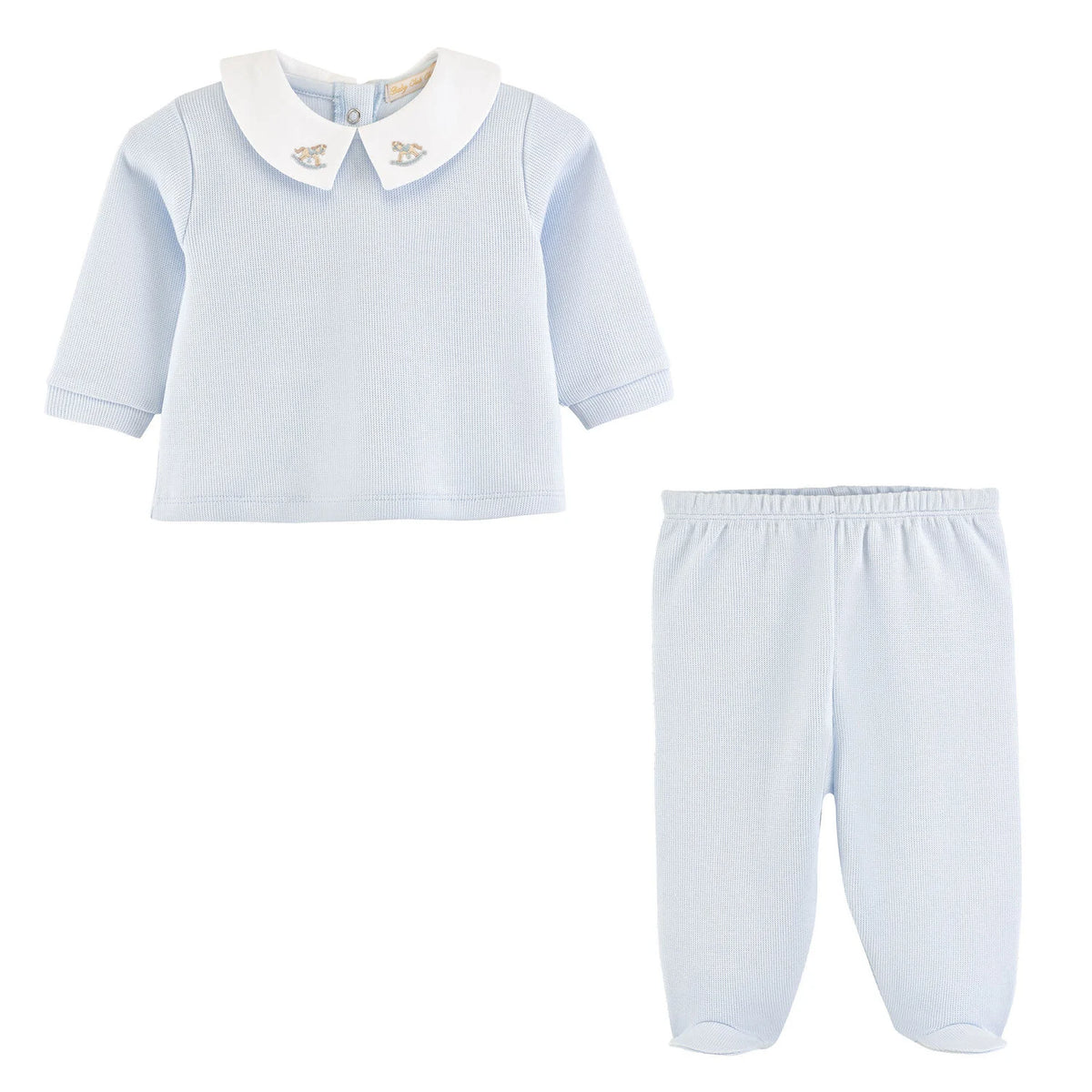 BCC Rocking Horse Jacquard Pant Set-Lt. Blue