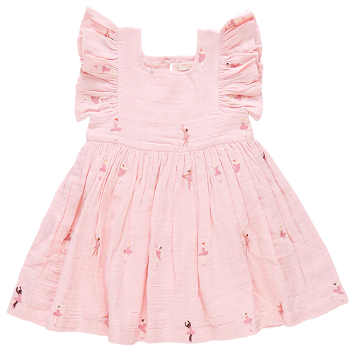 Pink Chicken Ballerina Embroidery Dress