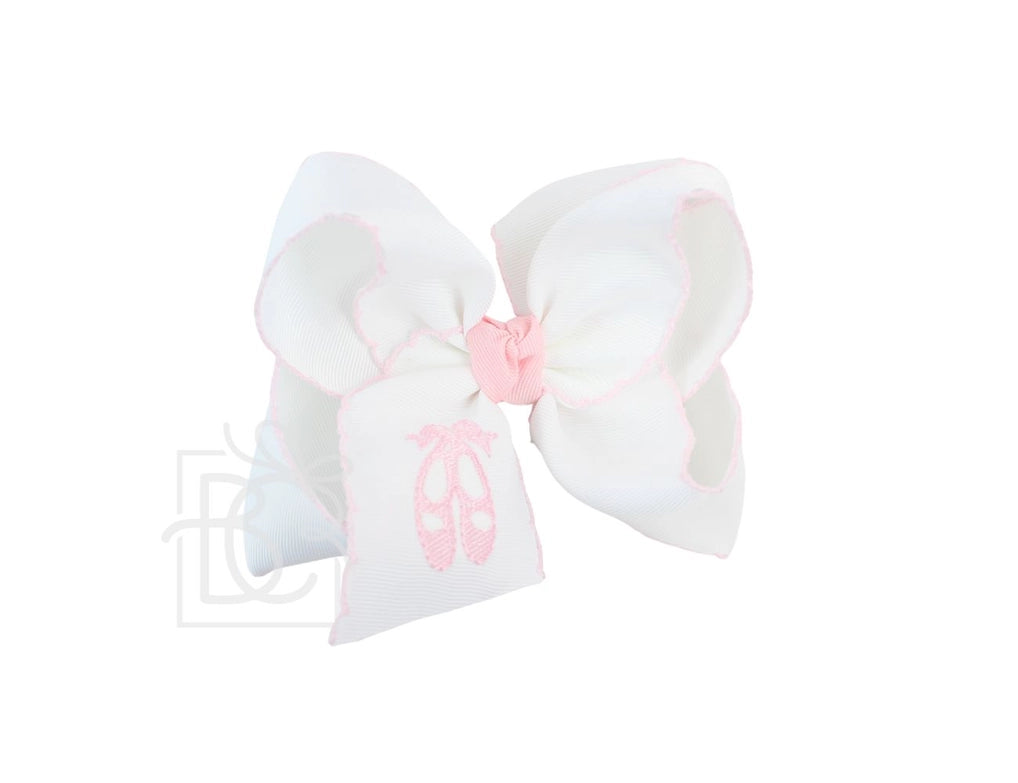 Beyond Creations Pink Ballet Shoes Bow w/ Crochet Edge