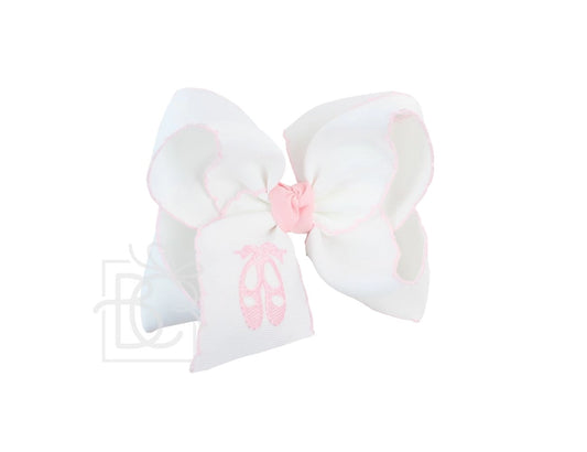 Beyond Creations Pink Ballet Shoes Bow w/ Crochet Edge