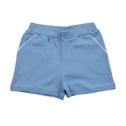 Baby Loren Blue Knit Shorts w/ Piping