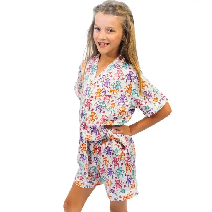 Jane Marie Bananas Silky PJ Short Set