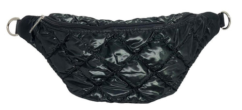 Black Quilted Fanny Pack
