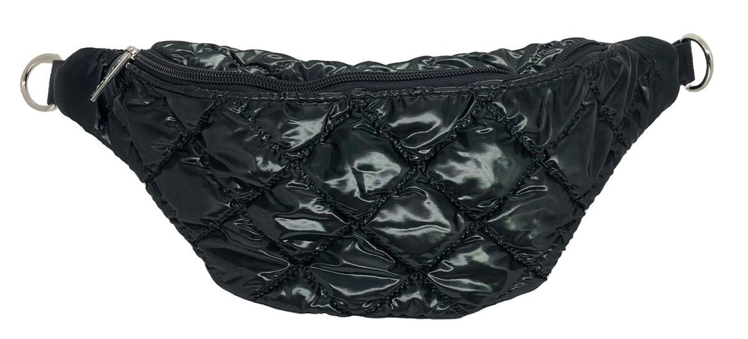 Black Quilted Fanny Pack
