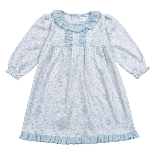 Baby Loren Blair Blue Floral Pima Nightgown