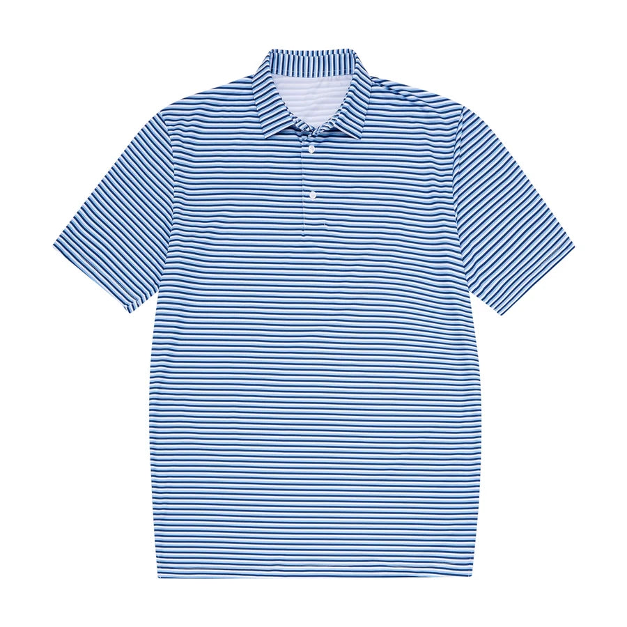 Meripex Micro Lt. Blue/Navy Stripe Polo