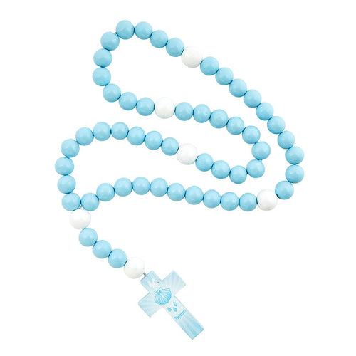 Blue Wooden Baby Rosary