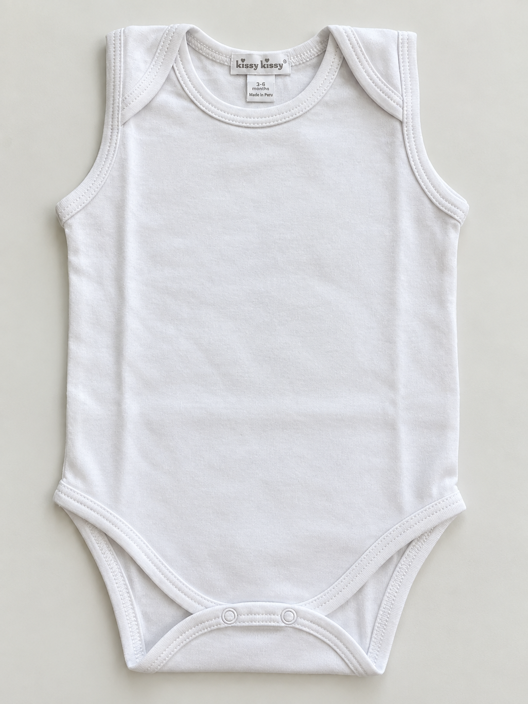 Kissy Sleeveless Bodysuit-White
