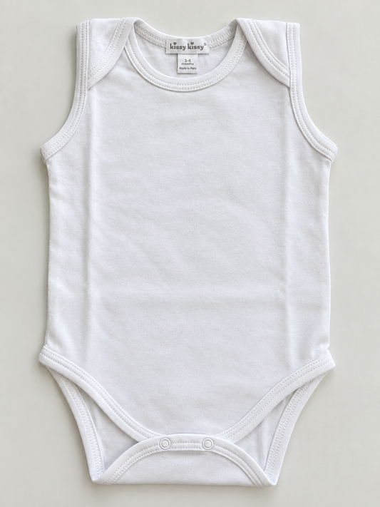 Kissy Sleeveless Bodysuit-White