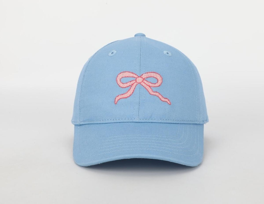 Little Kideauxs Blue Hat with Pink Bow