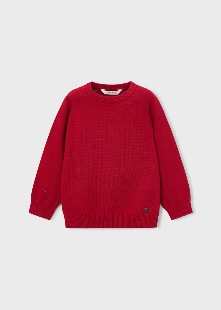 Mayoral Basic Crewneck Sweater-Red