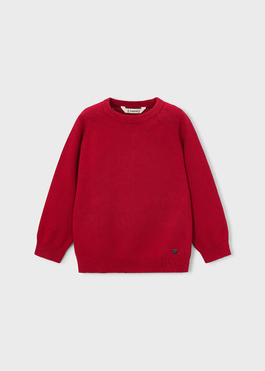 Mayoral Basic Crewneck Sweater-Red