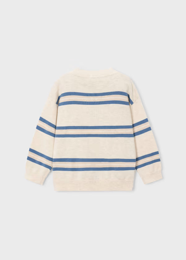 Mayoral Heather Stone Striped Boys Sweater