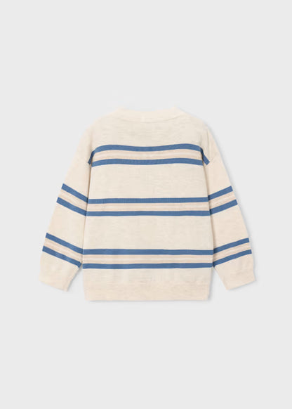 Mayoral Heather Stone Striped Boys Sweater