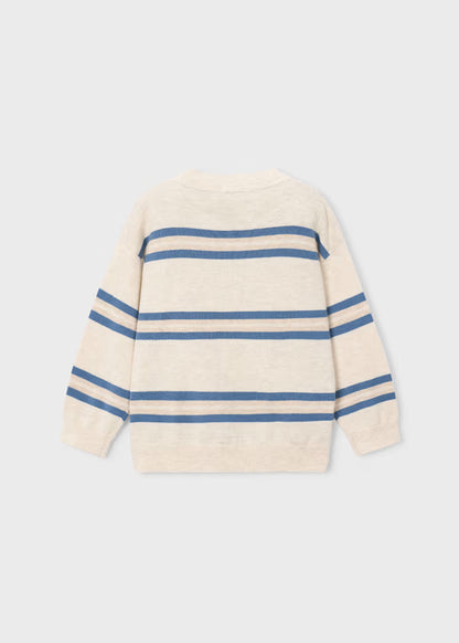Mayoral Heather Stone Striped Boys Sweater
