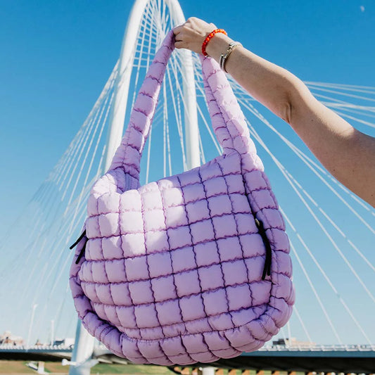 Katydid Light Purple Quilted Hobo Bag