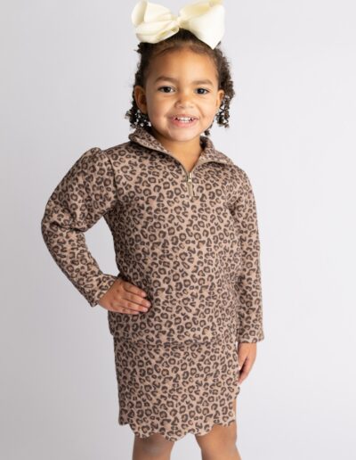 Banana Split Kassidy Scalloped Skort Set–Leopard - Quilted