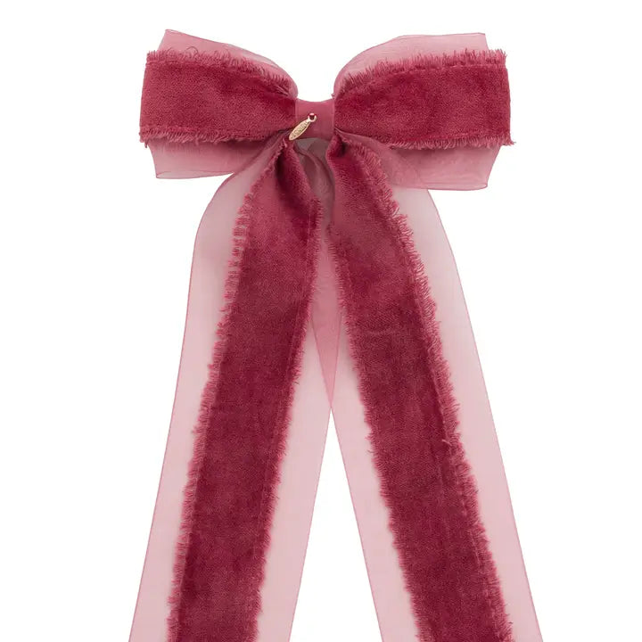 Primrose Princess Long Tail Bow-Cranberry