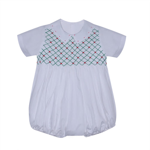 P&R Channing White Holiday Smocked Bubble