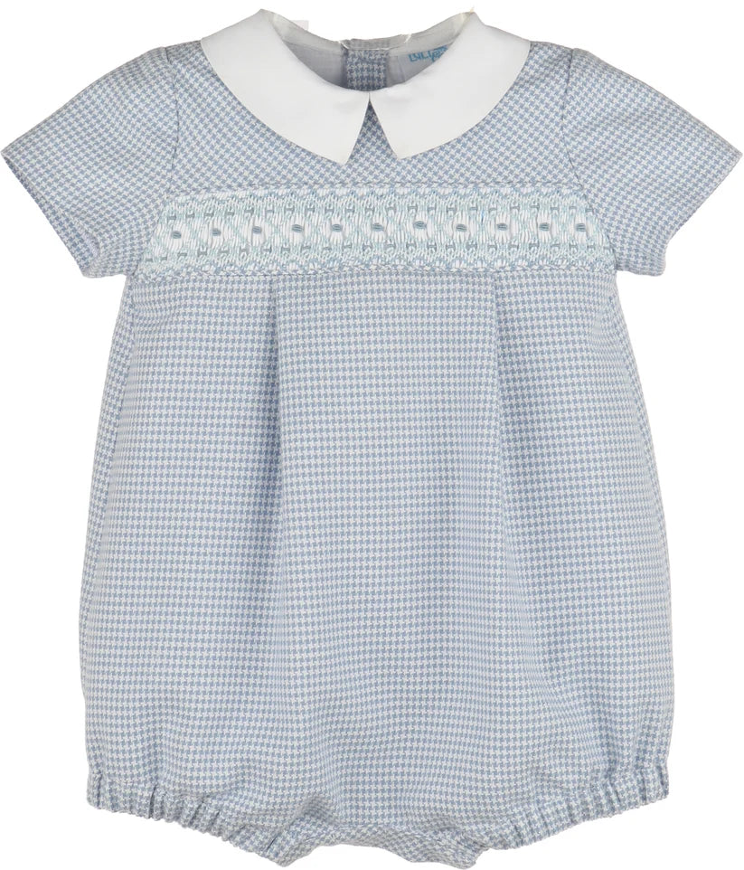 Luli & Me Checks Smock Boy Bubble-Blue