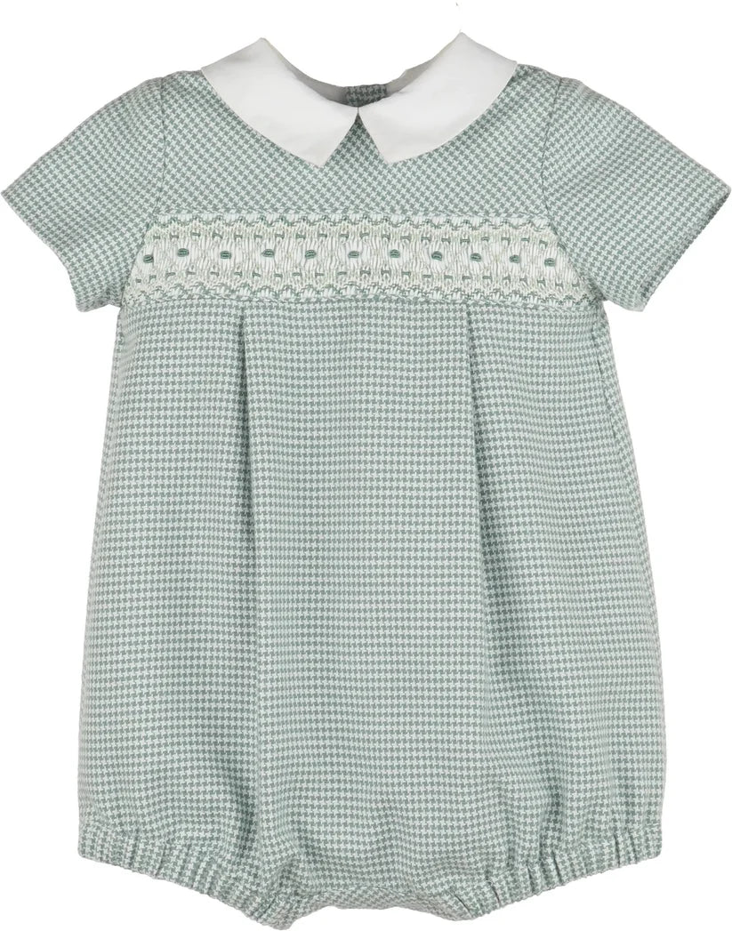 Luli & Me Checks Smock Boy Bubble-Green