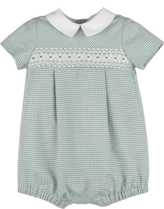 Luli & Me Checks Smock Boy Bubble-Green