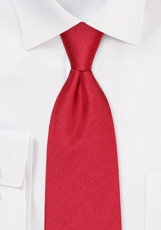 Cherry Red Raw Silk Tie