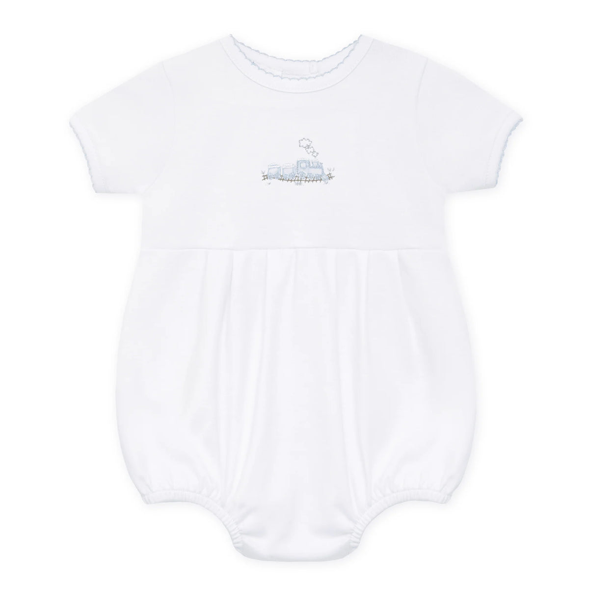 MB Choo Choo Train Hand Emb. Bubble-White
