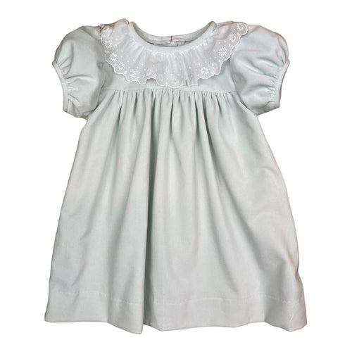 Anvy Mint Velveteen Yoke Dress w/ Collar