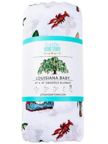 Little Hometown Louisiana Swaddle Blanket