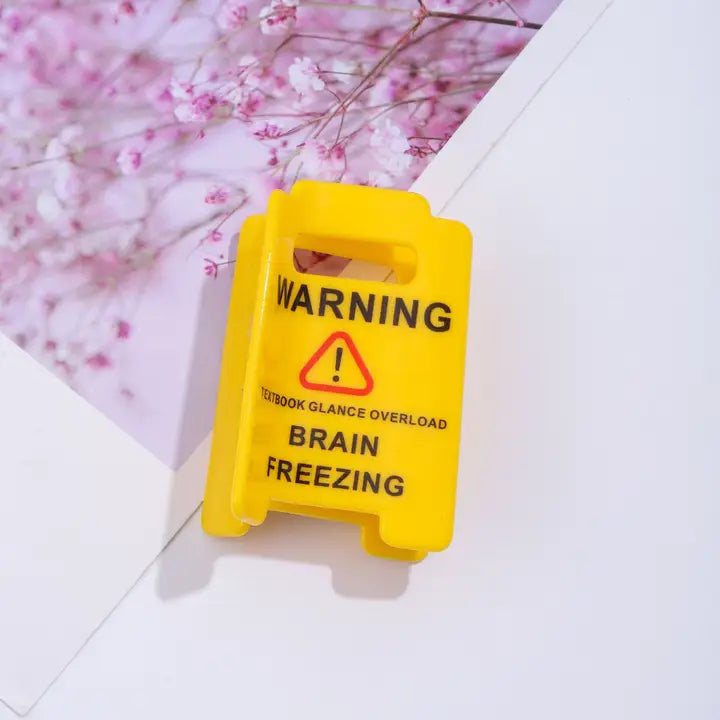 Warning Sign Claw Clip