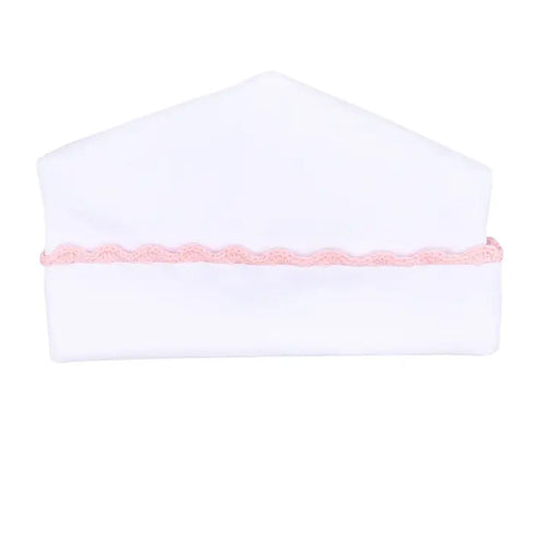 MB Baby Joy White Hat/Pink Crochet