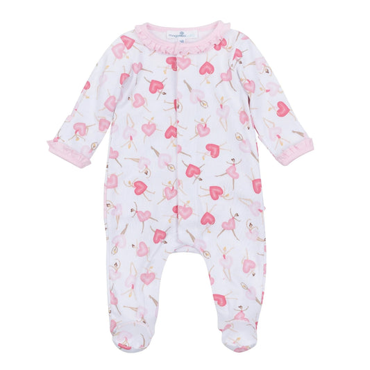 Magnolia Baby Dancing Hearts Zipper Footie