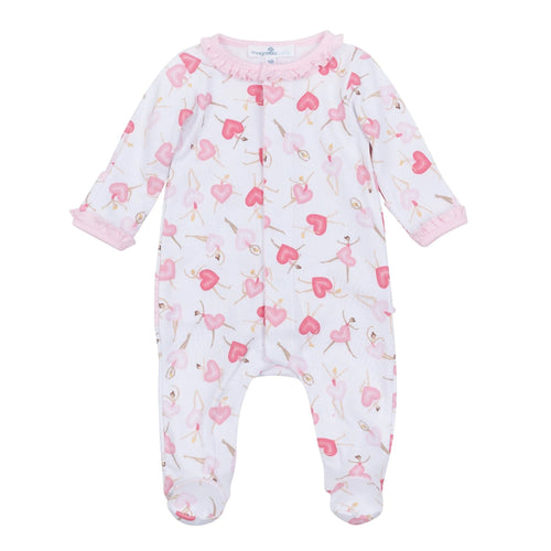 Magnolia Baby Dancing Hearts Zipper Footie