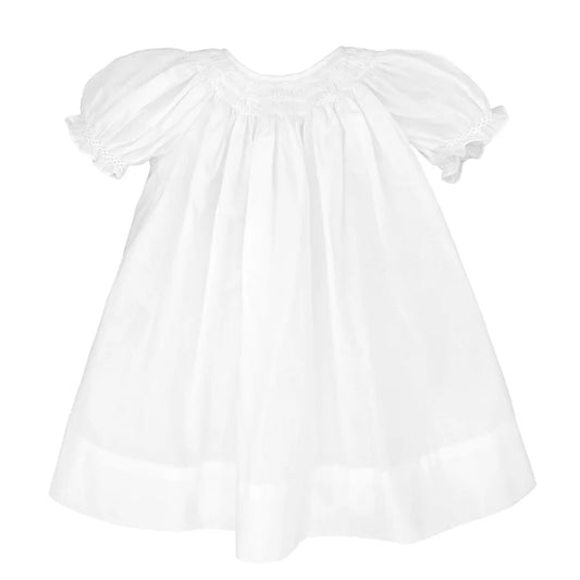 Petit Ami White Smocked Gown/Hat