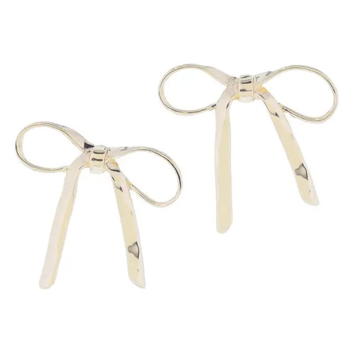 Jane Marie Gold Ribbon Bow Earrings