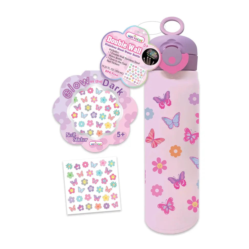 Double Wall Stainless Water Bottle-Tie Dye Butterfly