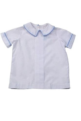Funtasia Pleat Front Shirt w/ Blue Check Piping