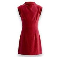 Pleat Jenny Dress-Red Velour