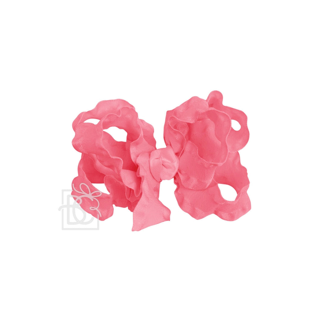 BC Double Ruffle Bow on Clip 3.5" Medium