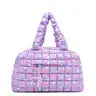 OMG Quilted Orchid Floral Bow Printed Medium Duffle Bag