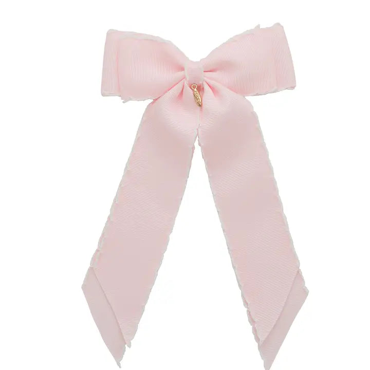 Madeline Small Bow Moonstich Clip-Powder Pink