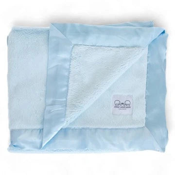 Ellie and Sam Luxury Satin Border Blanket-Blue