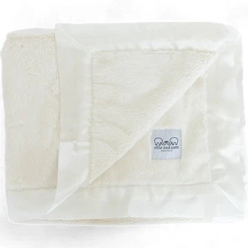 Ellie and Sam Luxury Satin Border Blanket-Ivory
