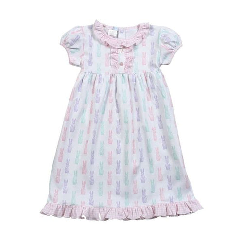 Baby Loren Bunnies Pima Nightgown-Pink