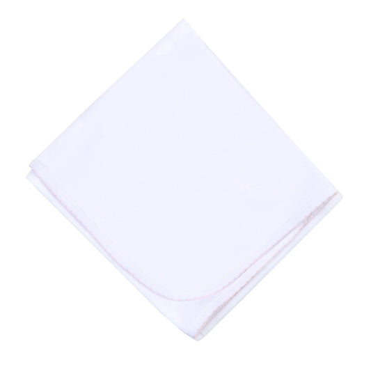 MB Essentials Receiving Blanket w/ Pink Trim