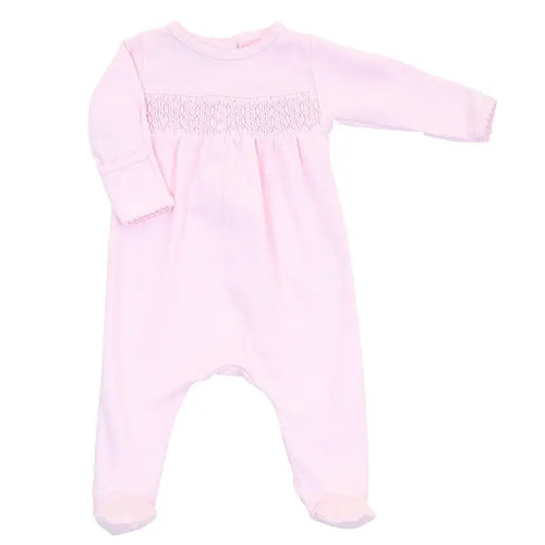 MB Essentials Solid Pink Smocked Footie