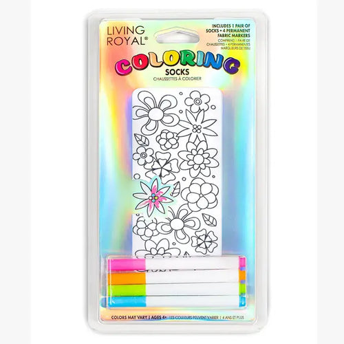 Flower Party Coloring Ankle Socks