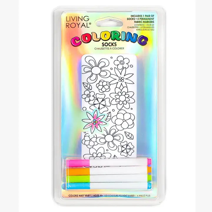 Flower Party Coloring Ankle Socks